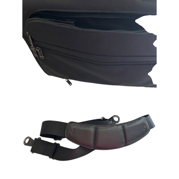 Tumi Expandable Black Nylon Leather Laptop Briefcase Carry On W/Shoulder Strap - Picture 3 of 13